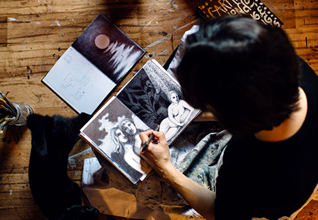 Dibujos e ilustraciones simbolistas. Figurativa.